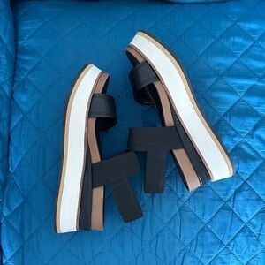 Crown Vintage Black and White Platform Sandals